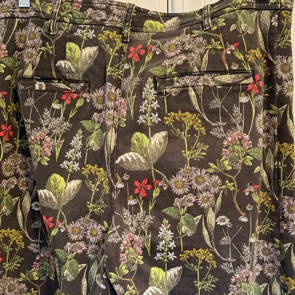 Pilcro and the Letterpress Floral Women's Chinos - Green and Red - Picture 5 of 5